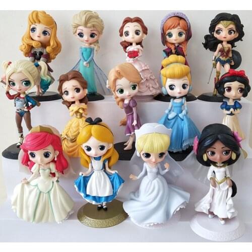 Disney Snow White Little Princess Doll Ariel Rapunzel Elsa Anna Figure Toys Dolls Toys Cake Topper Cake Decor Kid birthday party