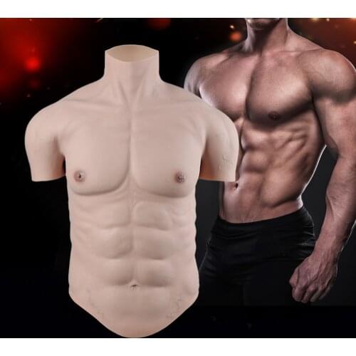 IVITA 100% Artificial Realistic Silicone Fake Muscle High Collar Version Bodysuit Cosplay for Man Woman Crossdresser Actor