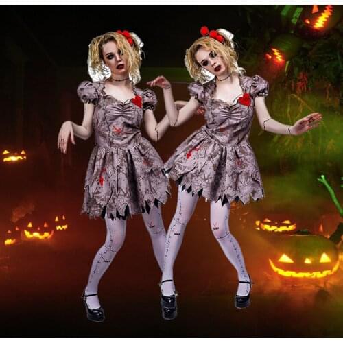 Zombie Costumes For Women Cosplay Adult Halloween Party Scary Ghost Costume Cosplay LadyS Blood Zombie Clothing