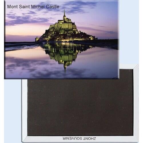 Metal Wrapped Magnets SOUVEMAG European Castle Landscape ont Saint Michel Castle Of FR Fridge Magnet 5412