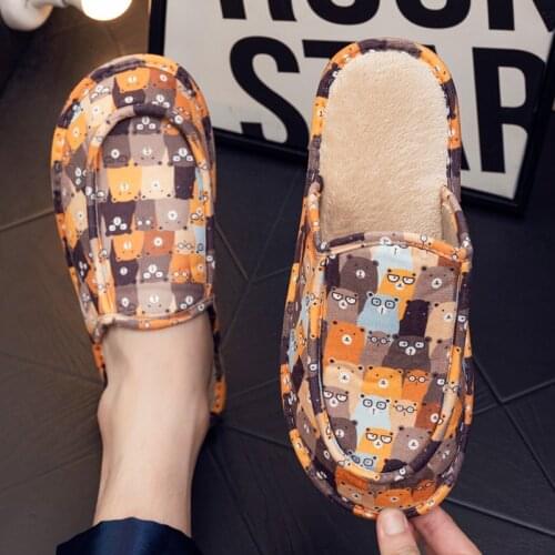 Men Cartoon Loafers Slippers indoor outdoor Ethnic crystal Suede Cloth Unisex Slippers wide home slippers for womens 2021