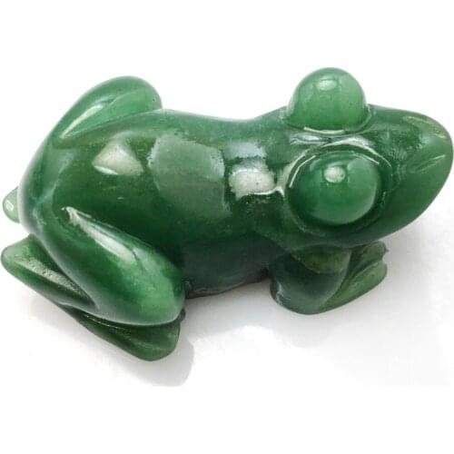 Natural Green Aventurine Frog Figurine Hand Carved Quartz Animal Crafts Healing Crystal Stone Feng Shui Home Decoration Gift