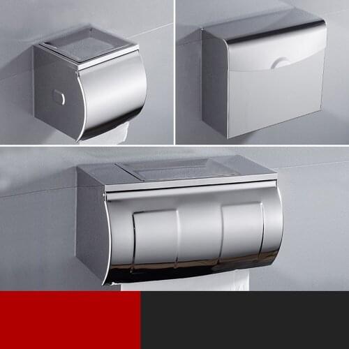 Stainless Steel Postbox Type Toilet Paper Holder Case w/ Cover Roll Dispenser Bathroom Waterproof Tissue Box Roll Tissue Holder
