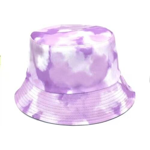 2021 New Hip Hop Tie Dye Bucket Hat Cotton Foldable Double-Sided Fisherman Women Caps Men Outdoor Fishing Hiking Sunscreen Hats