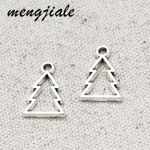 40pcs Metal Alloy Hollow Christmas Tree Charms Pendant For DIY Jewelry Bracelet Necklace Marking