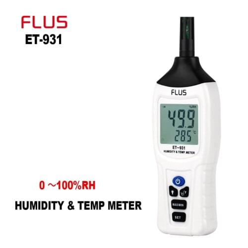 FLUS Humidity Temperature Thermometer Handheld Portable Digital Non-contact LCD Display Hygrometer Hunidity Temp Meter