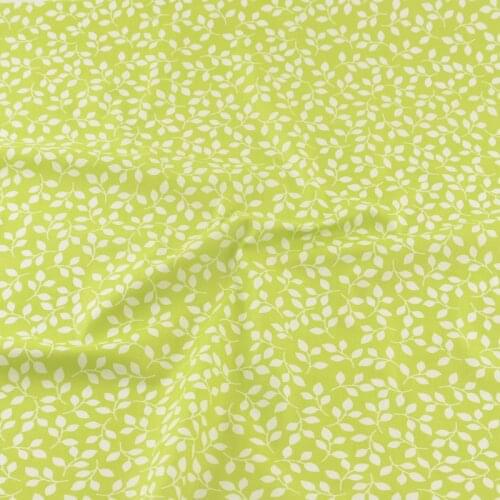 Bedding Scrapbooking 100% Cotton Fabric White Leaves Designs Green Sewing Cloth Decorations Quilting Patchwork Tecido Cloth CM