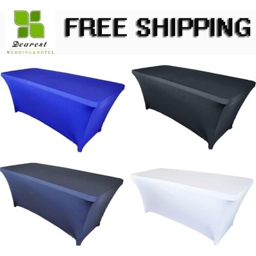 Dearest 6pcs Rectangular Table Cover, Spandex Fabric banquet Tablecloth,Stretch Bar Bistro Wedding Decorations printing LOGO