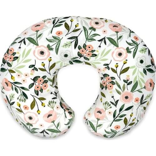 Q9QB Newborn Baby Nursing Pillow Case Floral Pattern Slipcover Breastfeeding U-Shaped Pillowcase Cushion Cover