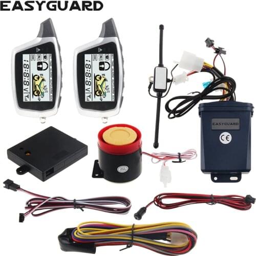 EASYGUARD 2 way motorcycle alarm remote start motorcycle LCD pager display anti theft motorcycle alarm motorcycle shock sensor
