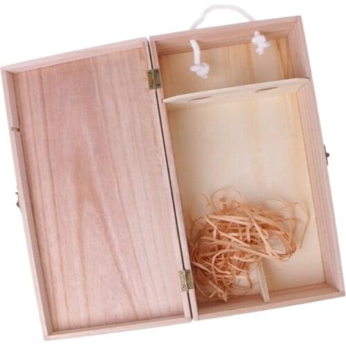 High-Quality Manufacturers Pine Wood Red Wine Carrier Gift Packing Box
