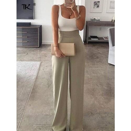 Color Matching Female Jumpsuit High Waist Sling Straight Jumpsuits Women 2021 Summer New Office Ladies Casual Loose Cloths