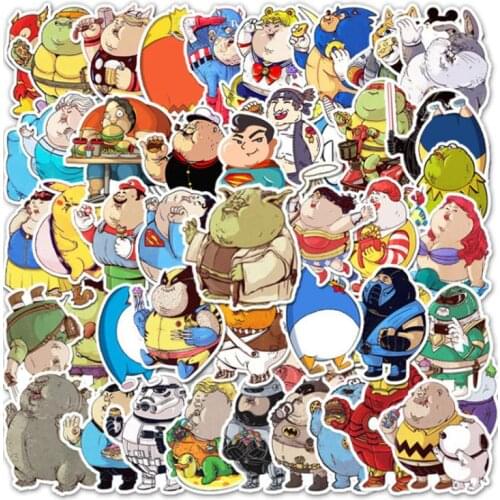 10/30/50Pcs/Set Fat Hero Waterproof Cartoon Childrens Toy Mixed Sticker Scooter Bike Mobile Laptop Traveling Bag Funny Dood