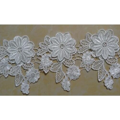10.5cm exquisite high quality water soluble lace trim,DOUBLE-LAYER daisy flower,XERY14437D