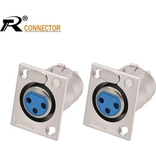 10Pcs 3pin XLR Signal Female Jack Socket Panel Adapter Connector Chassis XLR Wire Connector Microphone MIC Terminal Push-type