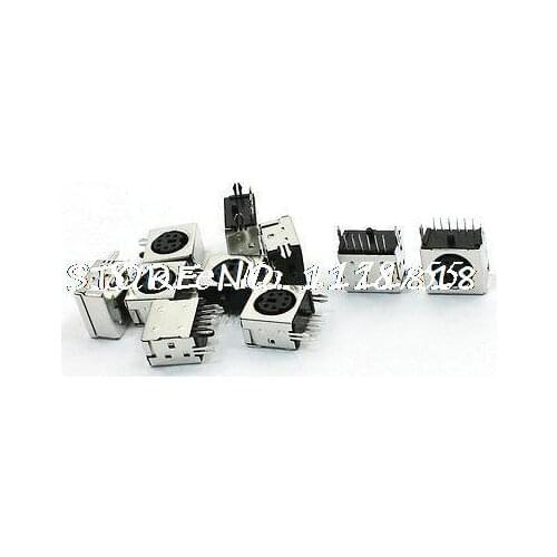 10pcs Keyboard Mouse PS-2 PS/2 6 Pin Socket PCB DIN Jack Connector Black