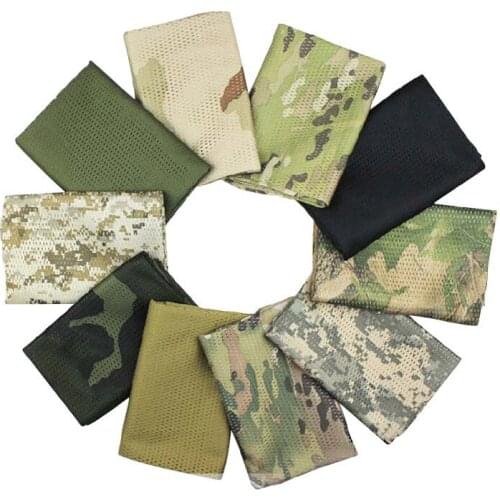 160x45cm tratical Camouflage Scarf Mesh Outdoor Breathable Headband Mesh Scarf Outdoor Jungle Muffler Camping Hiking Men Scarf