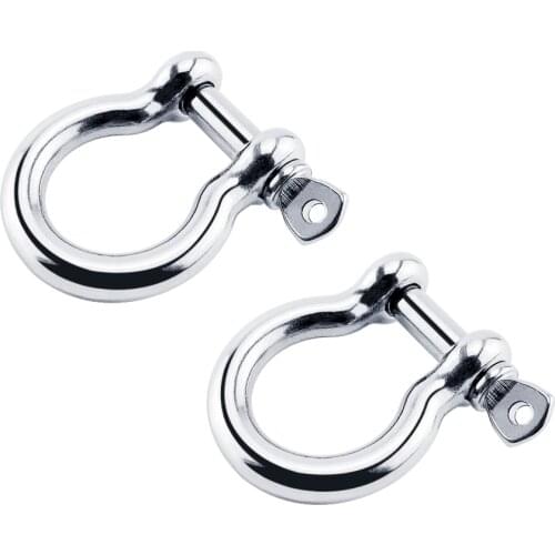 2PCS Boat Accessories 316 Stainless Steel Boat Carabiner D Bow Shackle With Screw Pin Anchor Shackle Clasp Buckles Yacht Canoe