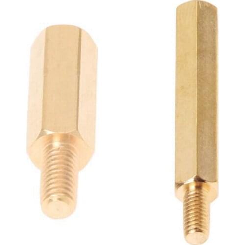 20Pc 25mm Body Length Screw PCB Stand-Off Spacer Hex M3 Male x M3 Female & 50 Pcs Brass Screw Hexagonal 12mm Body Length