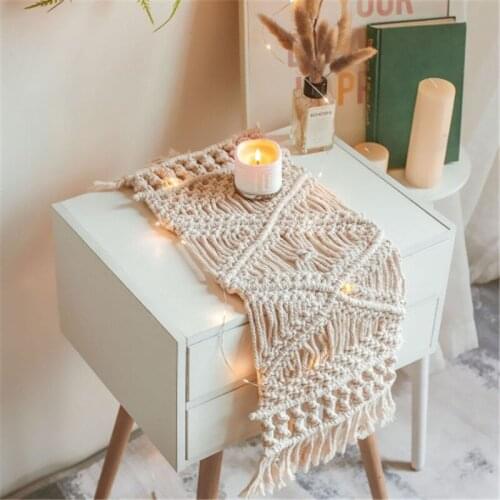 2021 ins Macrame Coaster Handmade Cotton Runner Candle Holder Wedding Party Placemats Table Decor Bohemian Home Decoration