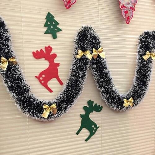 2021 Colorful Christmas Decoration Garland Home Party Wall Door Decor Christmas Tree Ornaments Tinsel Strips With Bowknot Party