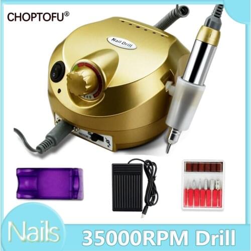 35000RPM Micromotor Nail Drill 32W Electric Nail Polisher 5Colors Nail Machine Drill Milling Cutter Nail File Drill Bit Tool Kit