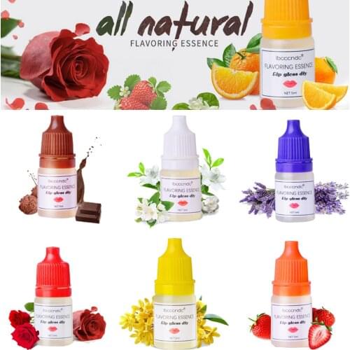 7Styles/Set Natural Flavor Essence for Handmade Cosmetic Lip Gloss Base Lipgloss DIY Food Grade Fragrance Flavoring Essential