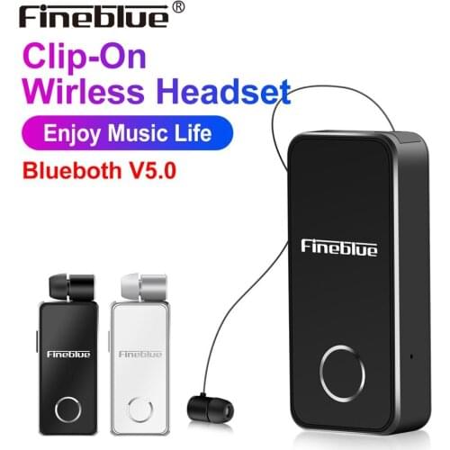 FineBlue F2 Wireless Bluetooth Earphone Bluetooth V5.0 Hands-Free Vibrating Alert Clip Earphone for iphone