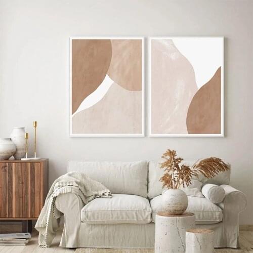 Pale Beige Terracotta Bohemia Abstract Canvas Painting Home Art Posters Bedroom Corridor Stickers Nordic Decoration