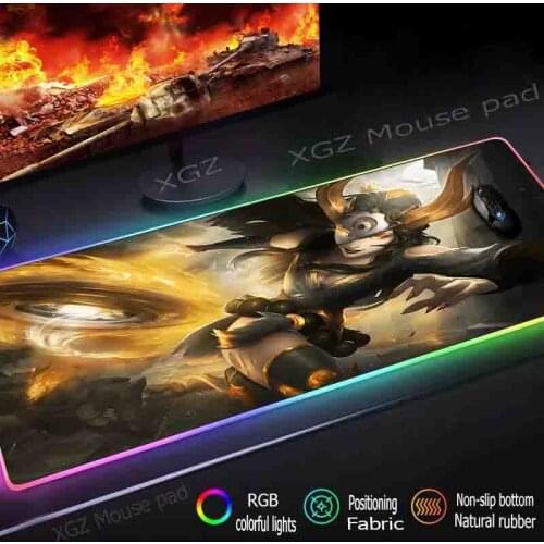 Mairuigee Large RGB Game Mouse Pad Lock Edge Comic Hip Hop Golden Mask Sexy Girl Custom Student Computer Desk Mat Non-slip Xxl