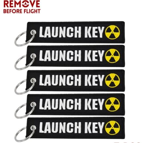 5PCS Nuclear Launch Key Chain Bijoux Keychain for Motorcycle Car Scooters Tag Embroidery Key Fob Holder Key-ring OEM chaveiro