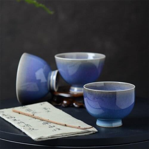 Jingdezhen Ceramic Kiln Change Tea Mug Office Kung Fu Drinkware Porcelain Simple Master Cup Creative Handmade Household Teacup