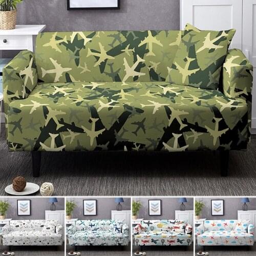 Cartoon Airplane Elastic Sofa Cover Stretch Couch Covers For Living Room Loveseat Armchair Covering Dust-proof Slipcover