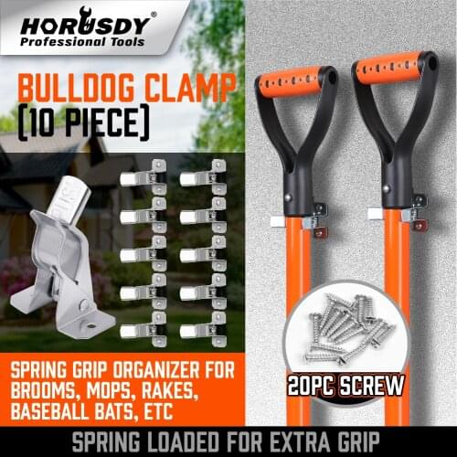HORUSDY 2021-10 Pack Spring Grip Mop and Broom Holder for Shovel, Rake, Broom, Mop Holder, Etc