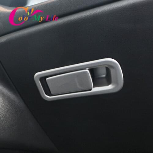 Color My Life 2Pcs/Set Chrome Car Copilot Storage Case Box Handle Bowl Cover Trim for Jeep Renegade 2015-2020 Accessories