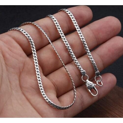 3mm SOLID 925 STERLING SILVER MENS WOMEN Vajra classic link CHAIN Necklace A3979