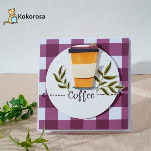 Kokorosa Coffee Cup Cutting Dies Metal Dies Scrapbooking Album Card Making Embossing Stencil Diecuts New 2021