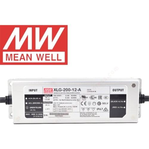 Mean Well XLG-200-12/24-A/AB IP67 Metal Case Street/Skyscraper lighting meanwell XLG-200-H/L-A/AB 200W Constant Power LED Driver