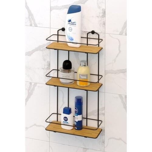 2021 model rack Three Layer Wood Bathroom Shower Rack bathroom rack