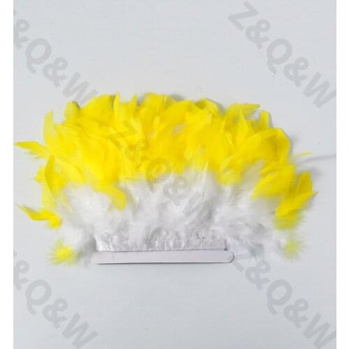 New natural white turkey feather hair tip dyed yellow 2 meters DIY costume skirt skirt net red wall decoration accessories