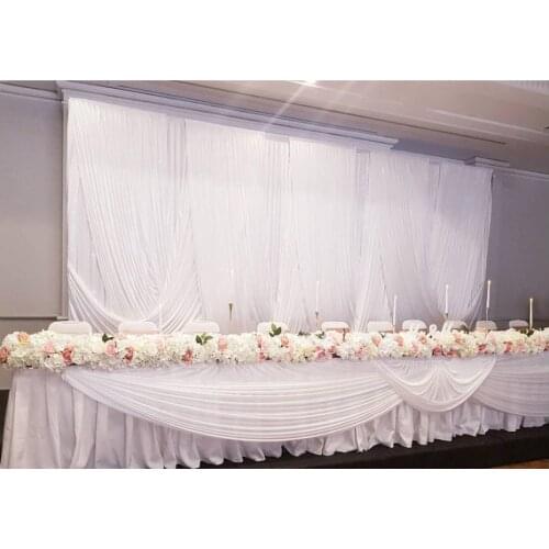 Lastest Ice Silk Pure White luxury Wedding Backdrop Party Event Curtain Drape Wedding Supplies Curtain