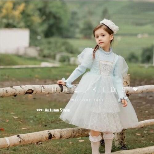 Fall new girls Boutique lace tulle party tutu princess dresses wholesale