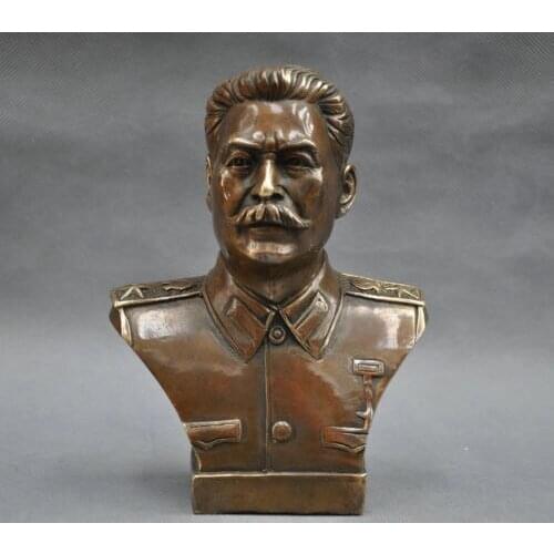 Details about Exquisite Chinese 6'' Russian Leader Joseph Stalin Bust Bronze Statue wedding copper Decoration real Brass
