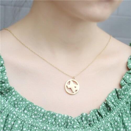 Popular in Europe and the United States, add a circle map of Texas USA with a heart necklace, as a gift for friends
