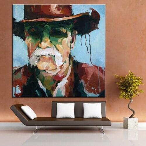 Hand Painted Oil Painting old timer Wall painting Home Decorative Wall Art Picture For Living Room painting No Frame