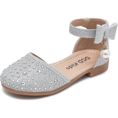 Skoex Children Girls Fashion Princess Shoes Cute Bow Ballerina Slip-on Kids Casual Flat Sandals Girls Student Show Dance Shoes