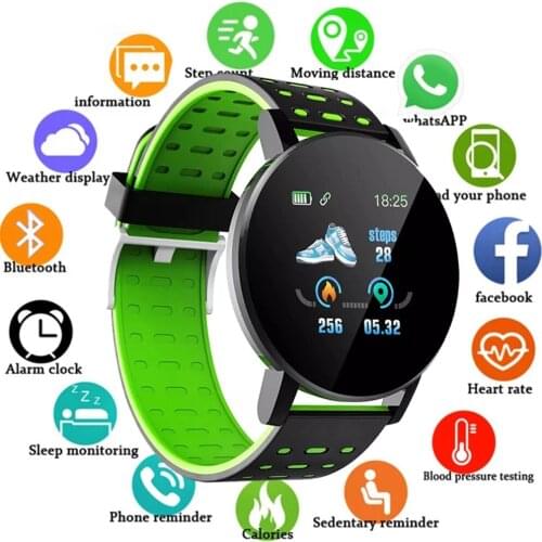 Sports Smart Watch Blood Pressure Heart Rate Fitness Tracker Mens Womens Childrens Clock for Android IOS Smart Watch Round