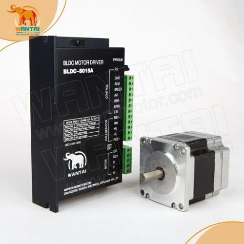 USA Ship& EU Free) 3D CNC Miller Wantai Nema 23 Brushless DC Motor 3000RPM, 24VDC,125W,3phs,57BLF02 & Driver BLDC-8015A