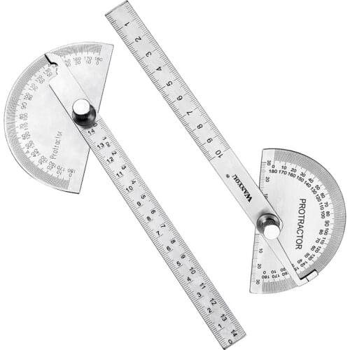 180 Degree Protractor Metal Angle Finder Goniometer Angle Ruler Stainless Steel Woodworking Tools Rotary Measuring Ruler 100/150