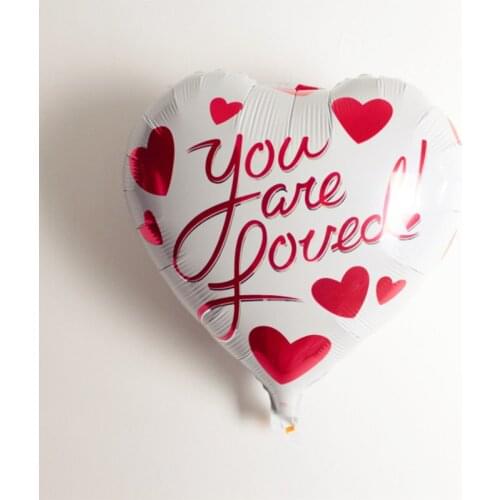 50 pcs/lot Heart Love Helium Foil Balloons Kiss Me Air Balloons Wedding Party Decorations Marrage Valentines day Party Supplier